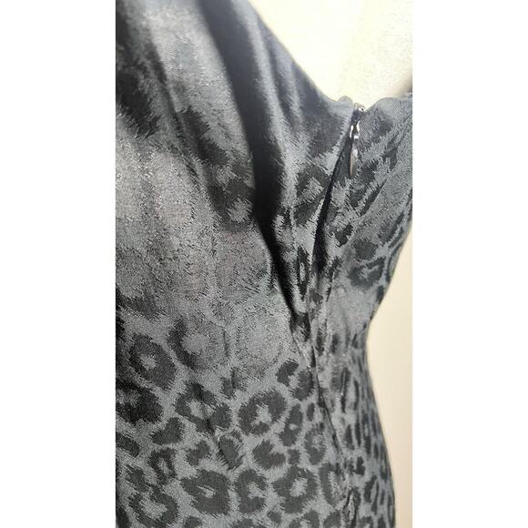 Cushnie X Target Dress womens Size 8 Wrap satin leopard print Black slip Party - Picture 7 of 13